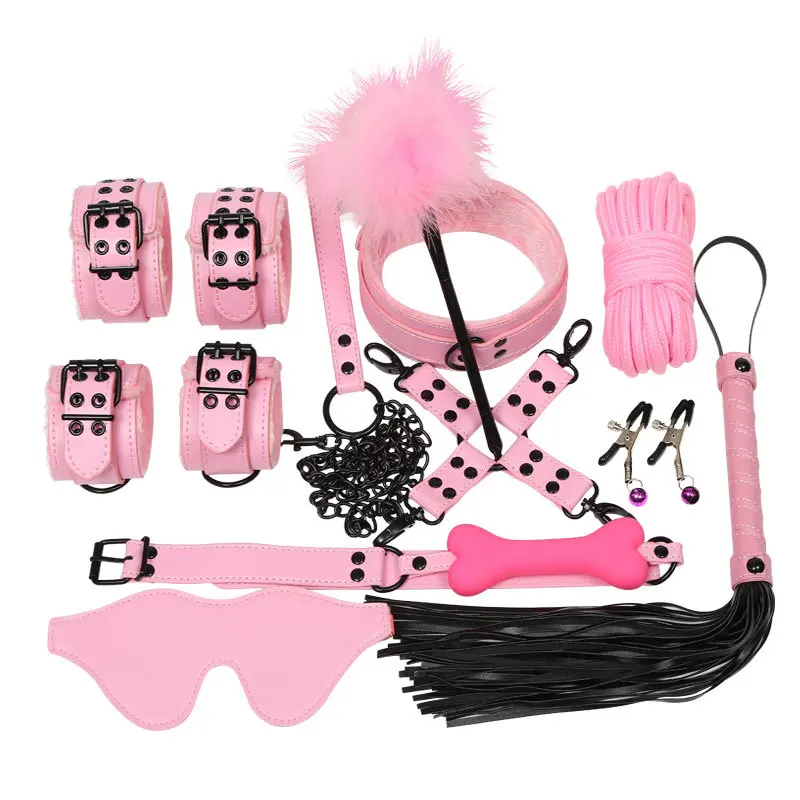 Новый 10 шт./компл. из искусственной кожи наручники для секса воротник БДСМ