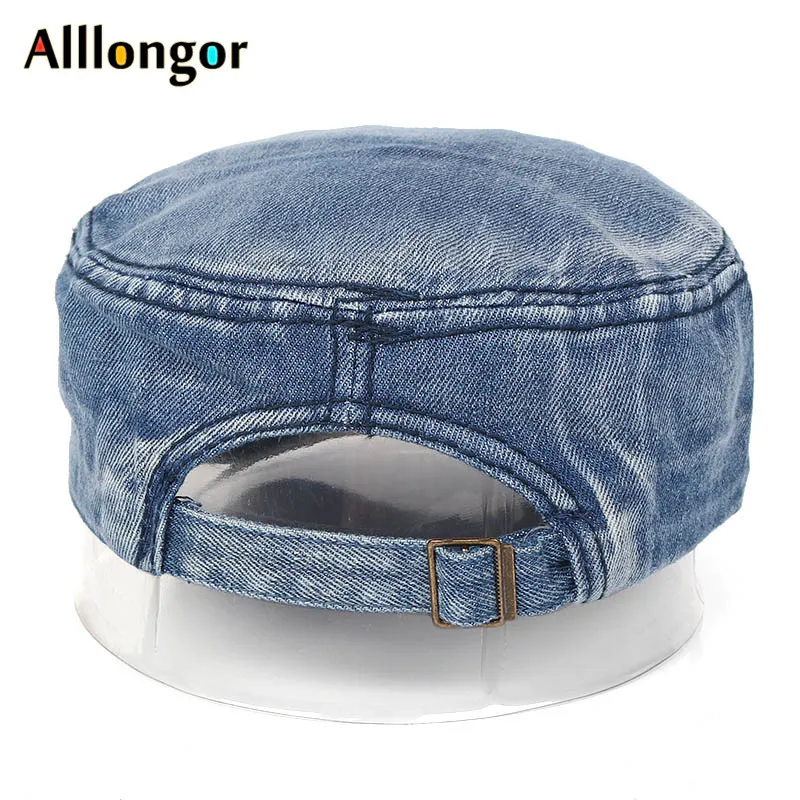 Кепка мужская из денима хлопковая бейсболка с эффектом потертости армейская