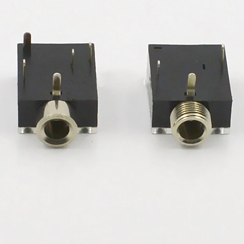 

4pcs Jack 3.5mm Headphone Connector Five Feet Horizontal Copper Head Transparent Cover PJ-324 Pin Inline Audio Adapter