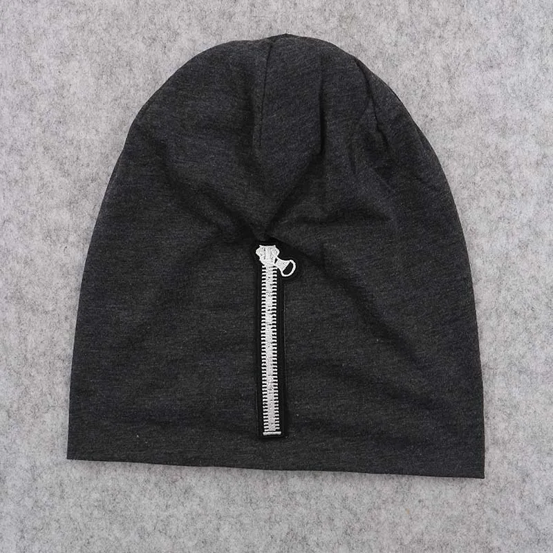 dark gray GZhilovingL Новинка весенние женские свисающие шапки на молнии однотонные шляпы из мягкого полиэстера женская удлиненная шапка Skullies шапки - Цвет: dark gray