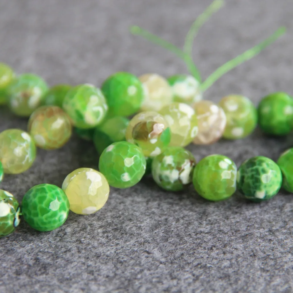 Хит для ожерелья и браслета 14 мм Многоцветный натуральный зеленый полосатый