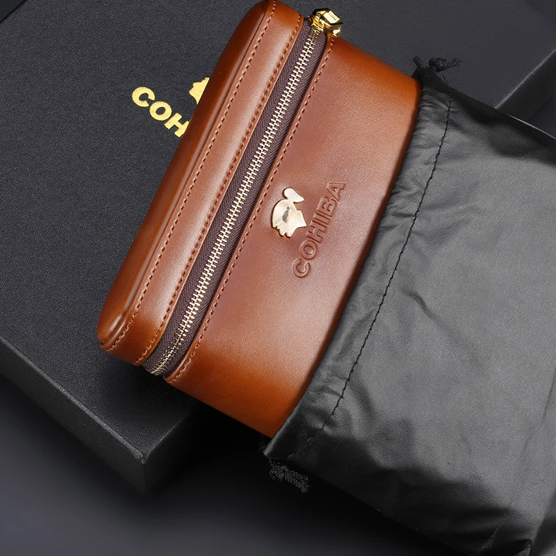 COHIBA кофе Borwn кожа с внутренней отделкой из кедра 6 Чехол для сигар случае Humidor