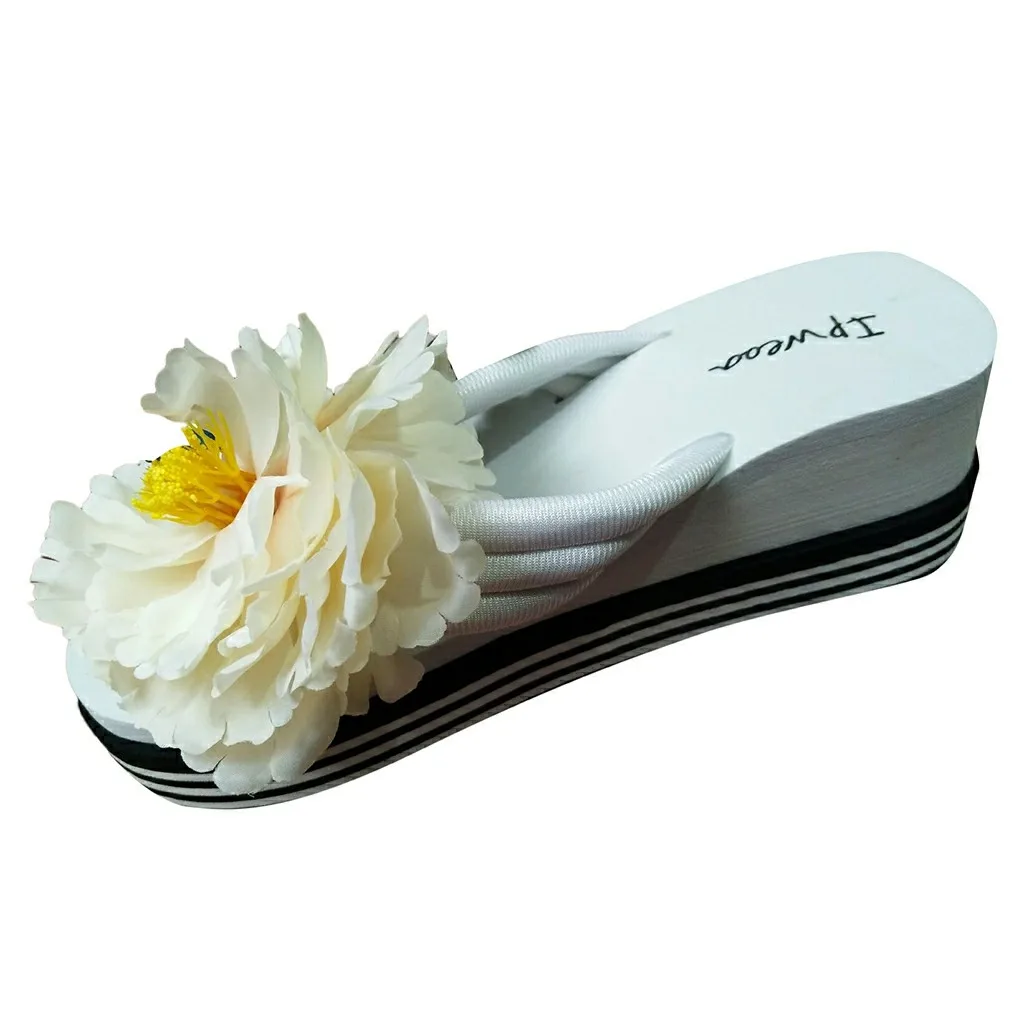 SAGACE/Женские Летние вьетнамки на высоком каблуке в богемном стиле шлепанцы