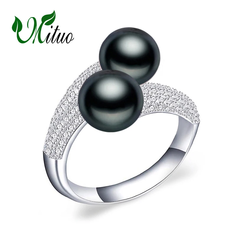 Ювелирные изделия из жемчуга MITUO двойные жемчужные кольца с натуральным