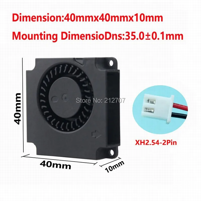 Вентилятор охлаждения Gdstime Turbo 12 В 4010 дюйма 40x40x10 мм вентилятор для мини 3D принтера