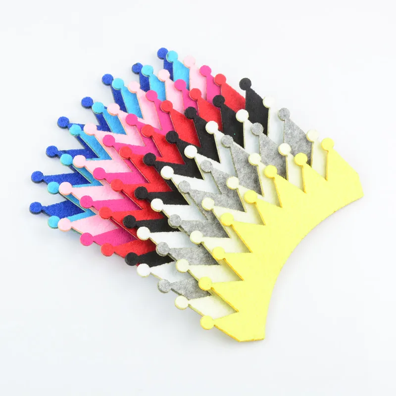 500 шт./лот оптовая продажа НЕОБРАБОТАННАЯ блестящая фетровая Корона первый день