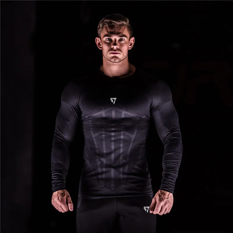 

Sport Shirt Men Rashgard Sportswear Fitness Tshirts Running T Shirt Long Sleeve Quick Dry Sport Bodybuilding Gym Training Shirt