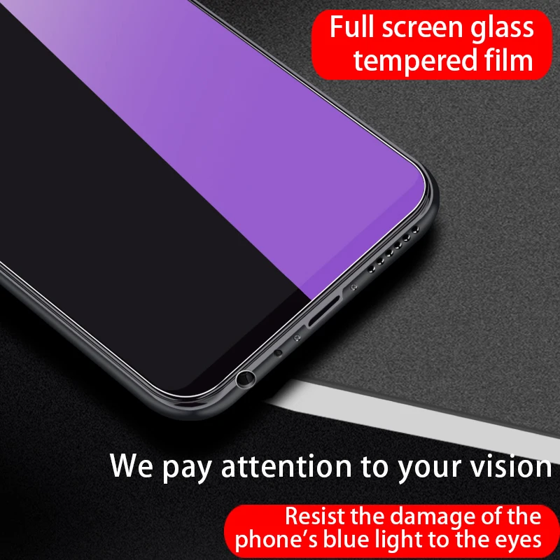 Защитное закаленное стекло для HUAWEI P30 Honor V20 V10 10 9i 9 8 8X 7 HD с защитой от синего света