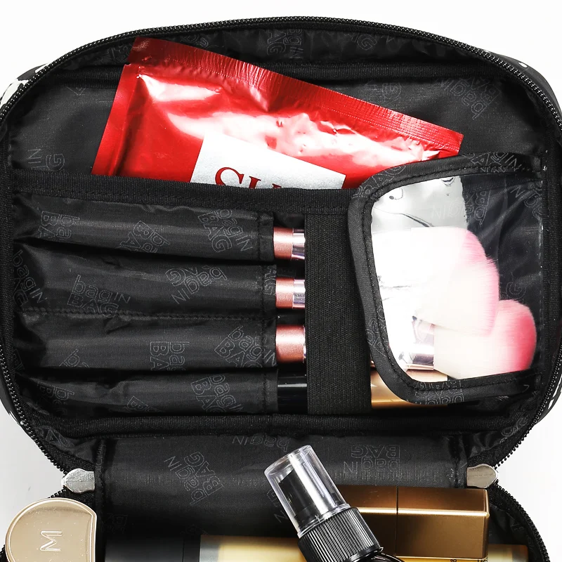 BagINBAG новый черный органайзер для косметики с цветочным рисунком сумка