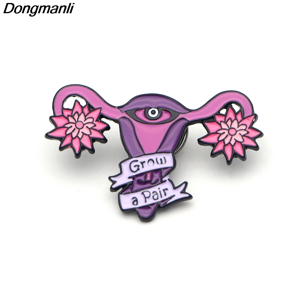 DMLSKY Uterus Feminist растут пара pin Ювелирные изделия искусство Одежда булавки мультфильм интересные Женщины Мода брошь M1890