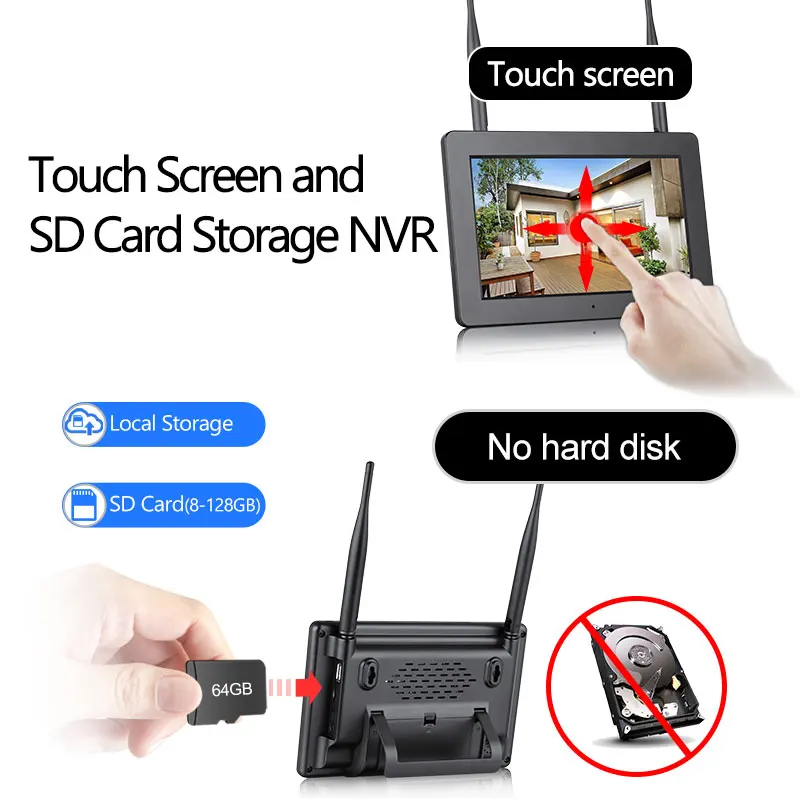 Techage 4CH 1080P беспроводной сенсорный экран lcd NVR Wifi CCTV система 2MP двухсторонняя аудио