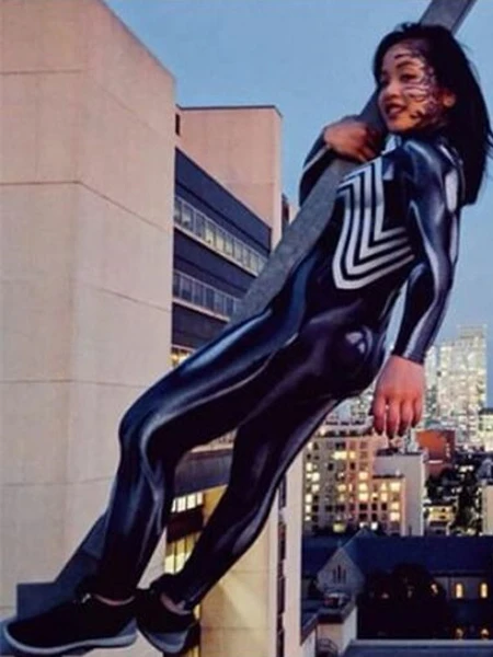 3d принт яд 2018 She Venom Anne Weying Человек паук женщина Черный Яд симбиот костюм из лайкры