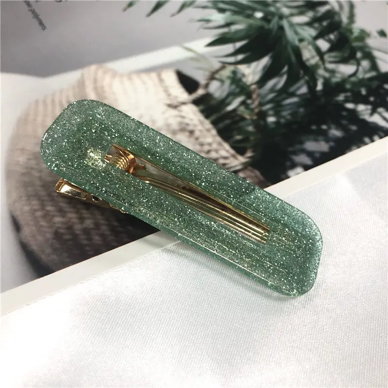 Fashion snoops акриловые полые капли воды прямоугольные заколки для волос для женщин девочек заколки для волос аксессуары для волос - Окраска металла: 60018-GN