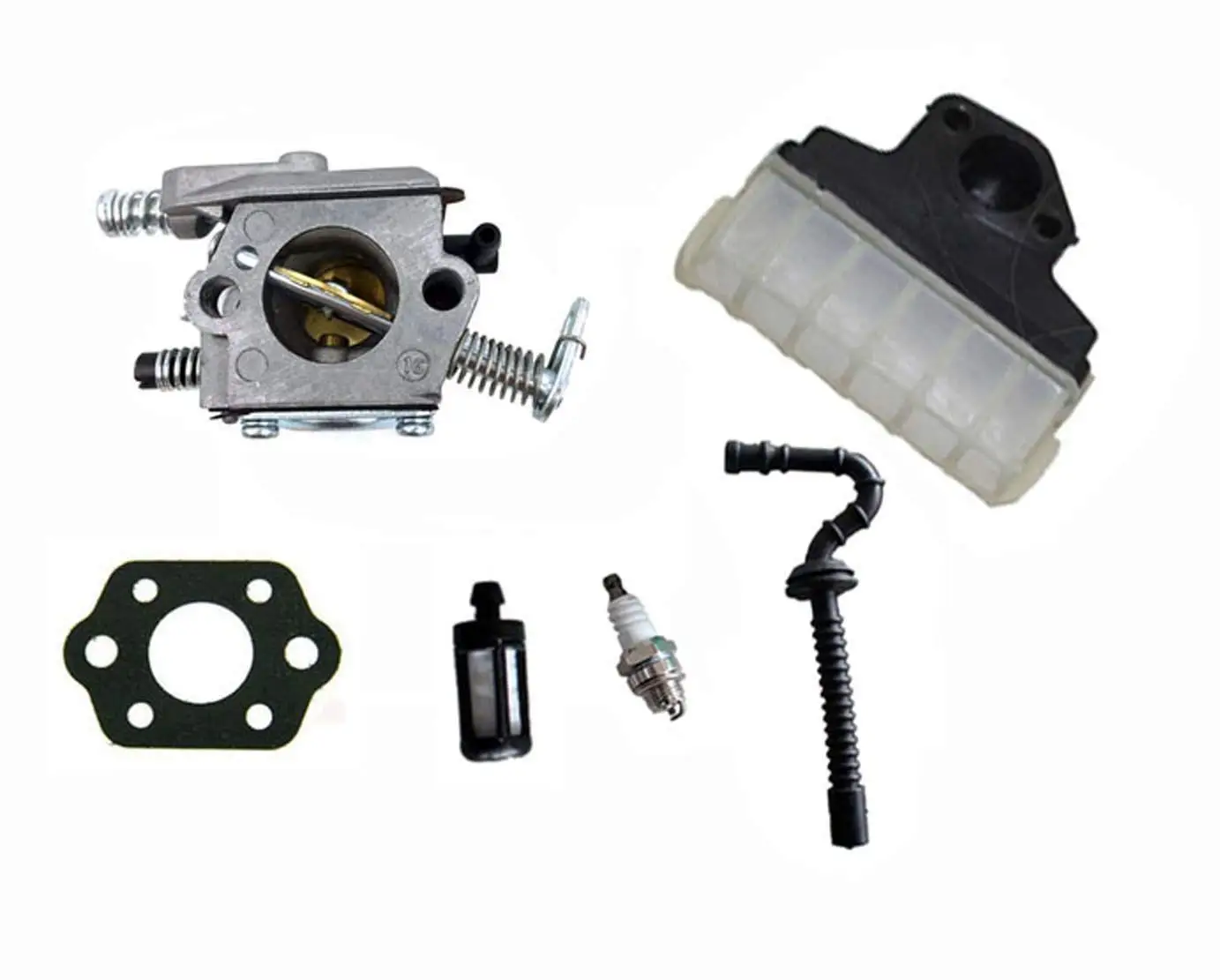 

New Gas Chainsaw STIHL 021 023 025 MS210 Carburetor Carb Motor Engine Parts w/ Gasket Air Filter Oil Filter Hose Tube Spark Plug