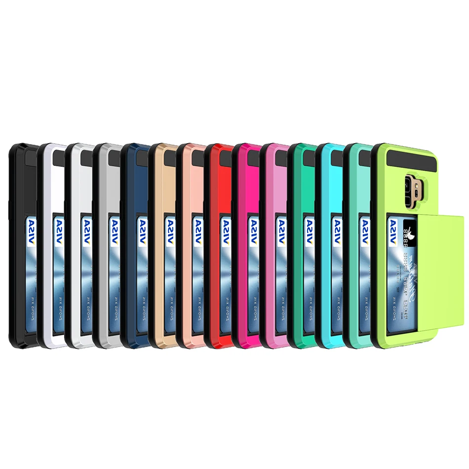 for A3 A5 A7 2016 2017 Case Luxury Protect Hybrid Hard Rubber Impact Armor Card Pocket Cover Samsung galaxy A520 A320 Coque | Мобильные