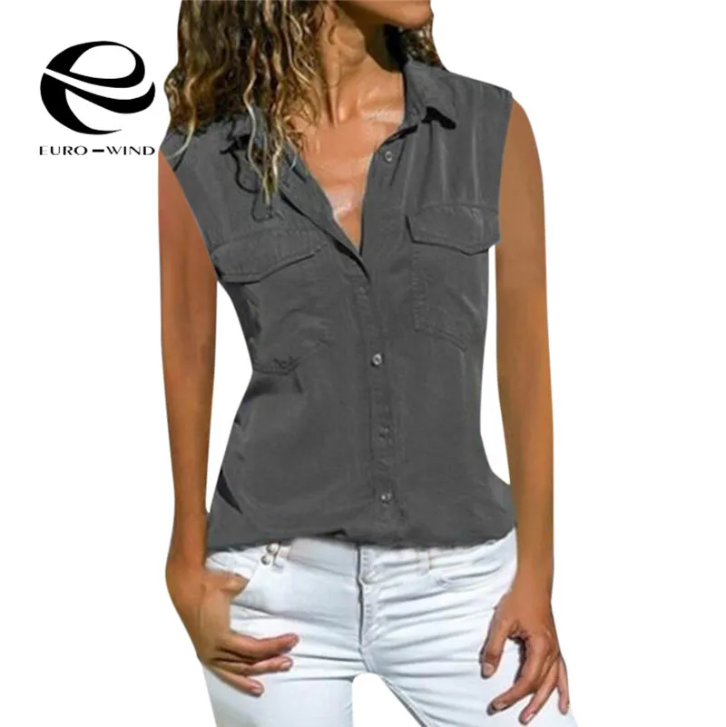 Женская блузка без рукавов с отложным воротником Повседневная Свободная большие