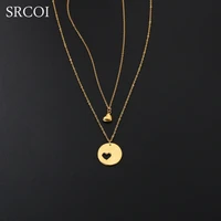 srcoi special mother daughter necklace set gold color heart cut out necklace love jewelry as christmas new year gifts