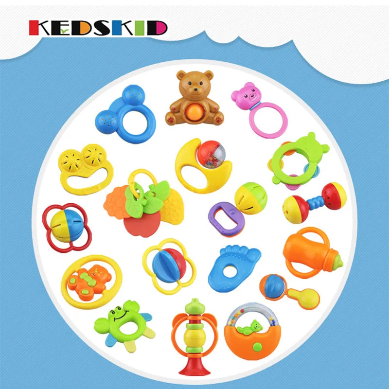 7 шт. Детские Новые Развивающие игрушки для детей 0 12 месяцев пластиковые ручные