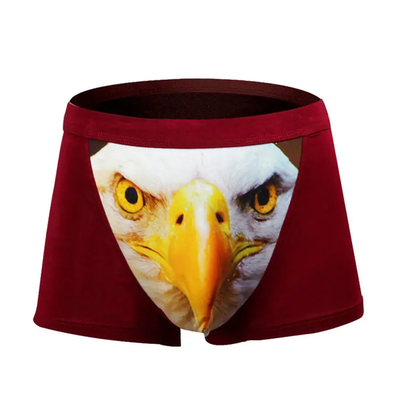 Wine Red Сексуальные трусы с 3D принтом, нижнее белье, трусы мужские, нижнее белье из хлопка, мягкие дышащие трусы-боксеры, нижнее белье#2d27 - Цвет: Wine Red