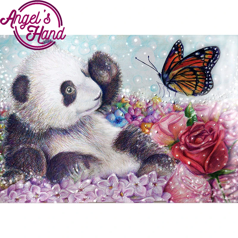

5D DIY Diamond Painting "Panda and Butterfly" Embroidery Full Square&round Diamond Cross Stitch Rhinestone Mosaic Decor