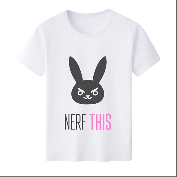 10 Повседневная Новая футболка для женщин Kawaii для девочек OW dva Rabbit D. VA логотип о-образный вырез с принтом футболки короткий рукав футболки - Цвет: 10