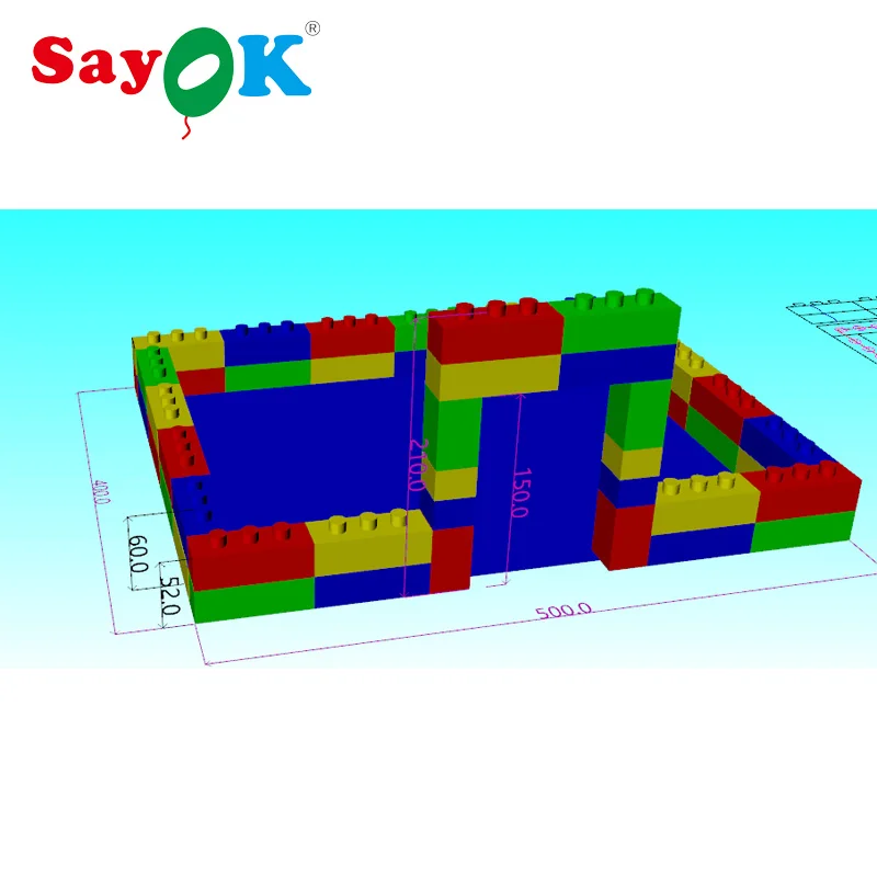 Sayok надувной замок 5x4 м (16.4x13.1ft) Надувная Детская площадка ПВХ коммерческие