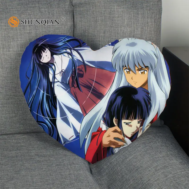 Лидер продаж Inuyasha подушка в форме сердечка выполненные на заказ Наволочка на молнии только покрыть без сердечника размер 41 x36cm, 47x42 см