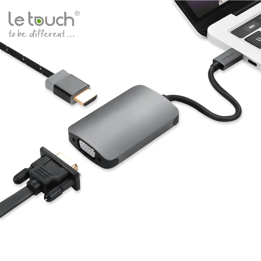 Le сенсорный USB C адаптер HDMI VGA Тип к 4 Thunderbolt 3 для samsung Galaxy S9 huawei Коврики 10 Pro P20 Xiaomi на