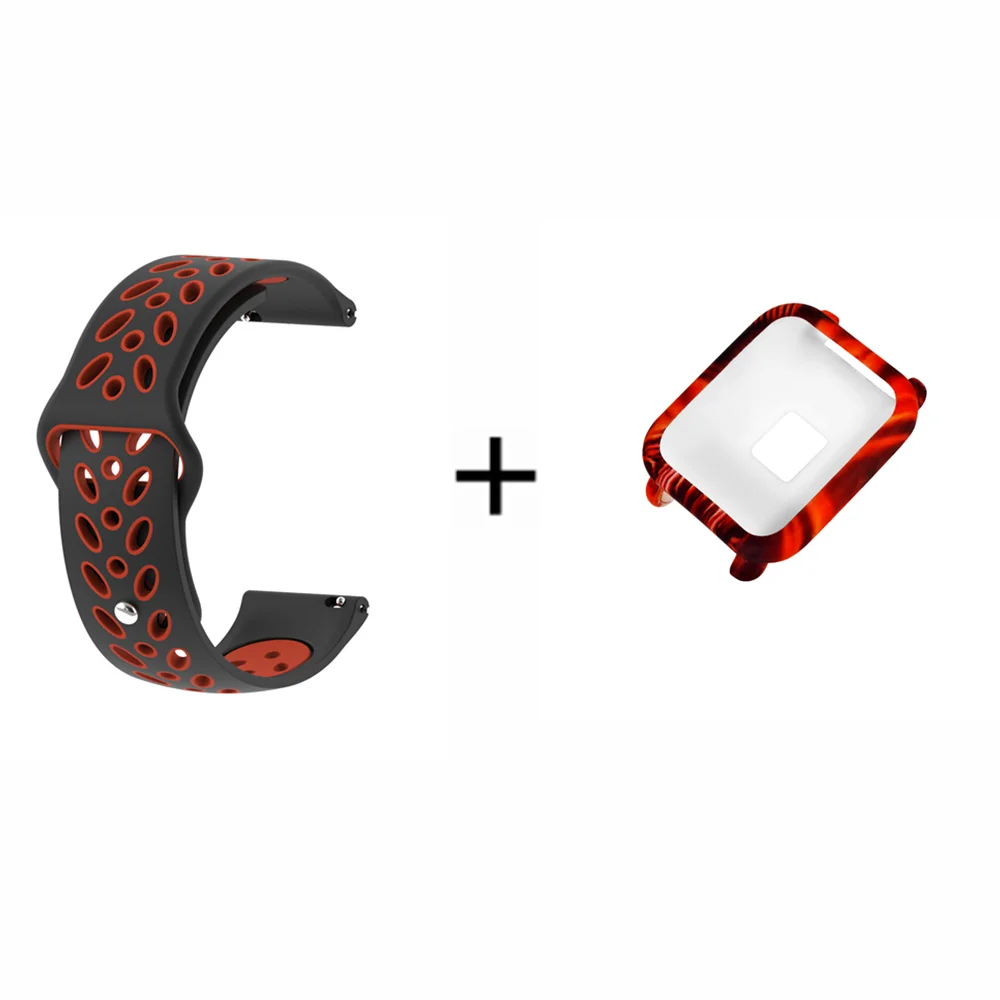 12 Силиконовый ремешок для Amazfit Bip correa, спортивный ремешок для часов Xiaomi Huami Amazfit Bip, сменный Браслет+ чехол - Цвет: 12