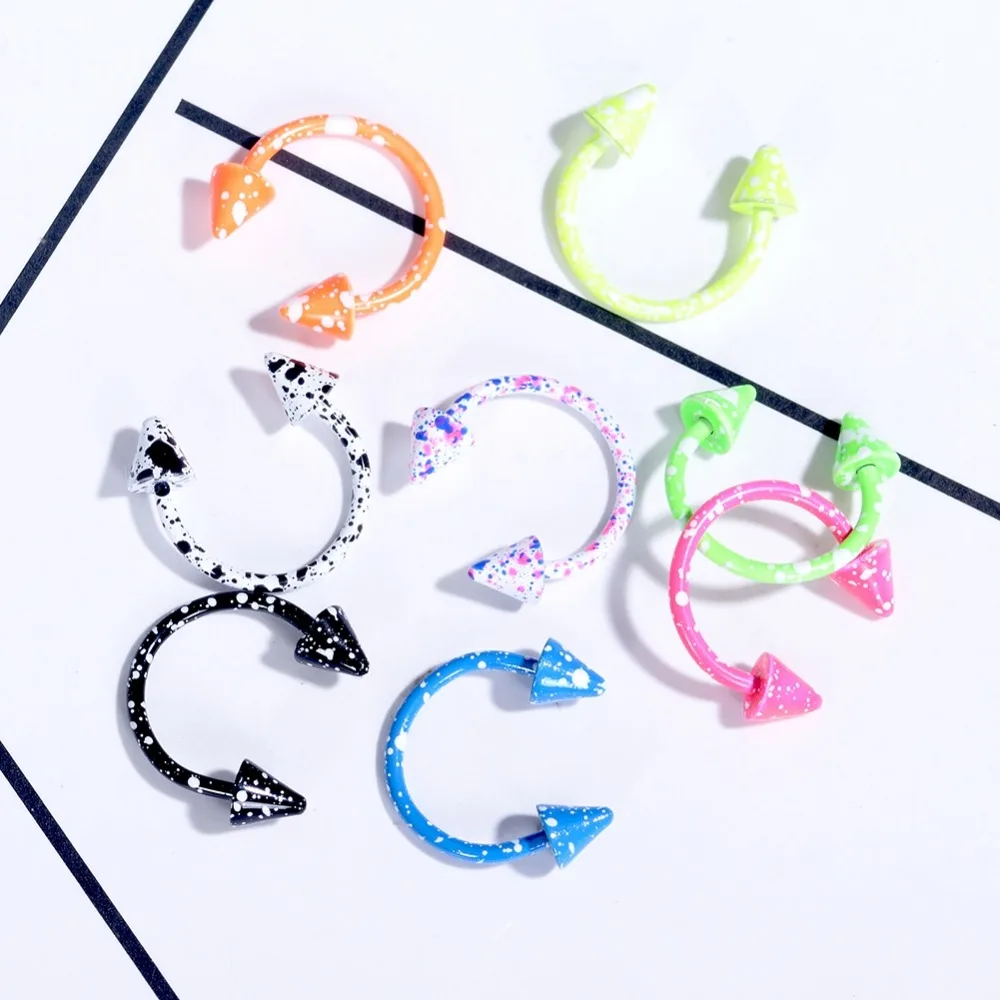 8 шт./упак. цветной перстень из нержавеющей стали для бровей носа губ кольцо