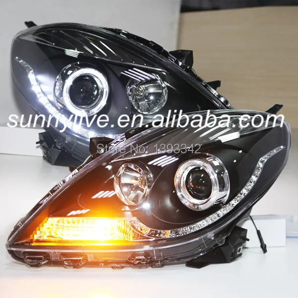 Для NISSAN SUNNY Versa светодиодный светодиодсветильник фары ангельские глазки на 2011 2013