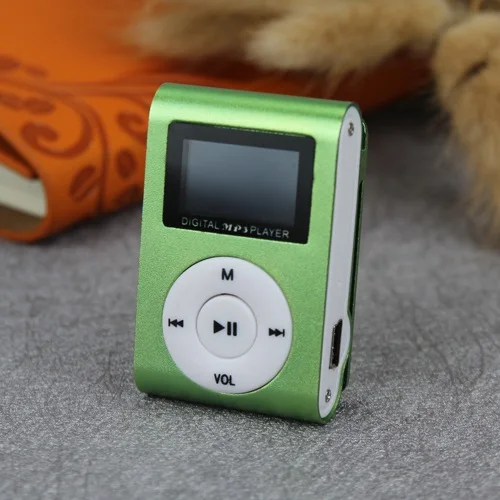 Зеленый DAONO автомобильный мини USB Клип ЖК-экран MP3 музыкальный плеер Поддержка MP3-плеер USB спортивный металлический музыкальный плеер - Цвет: Зеленый