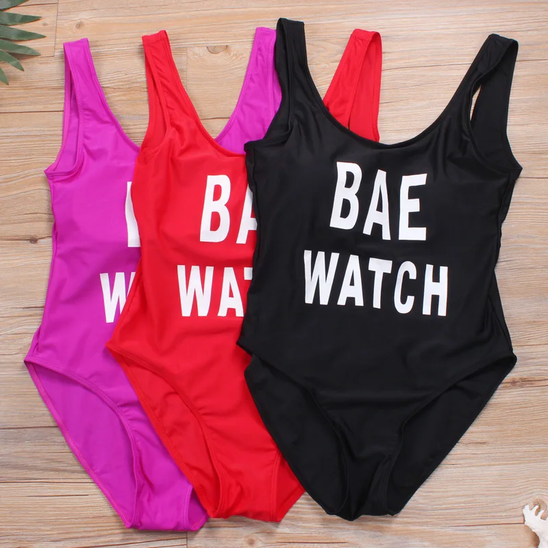 Fabo BAE WATCH Swimsuit Bodysuit One Piece Swimwear Women Black Monokini Ladies Jumpsuit Costume Sexy piece Swim Wear Female|swimwear ladies|swimwear