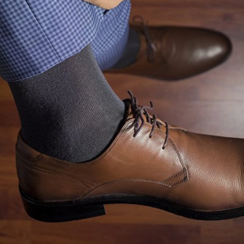 Match-Up  Men Bamboo Black Socks Breathable Business Dress Socks (6 Pairs/Lot)