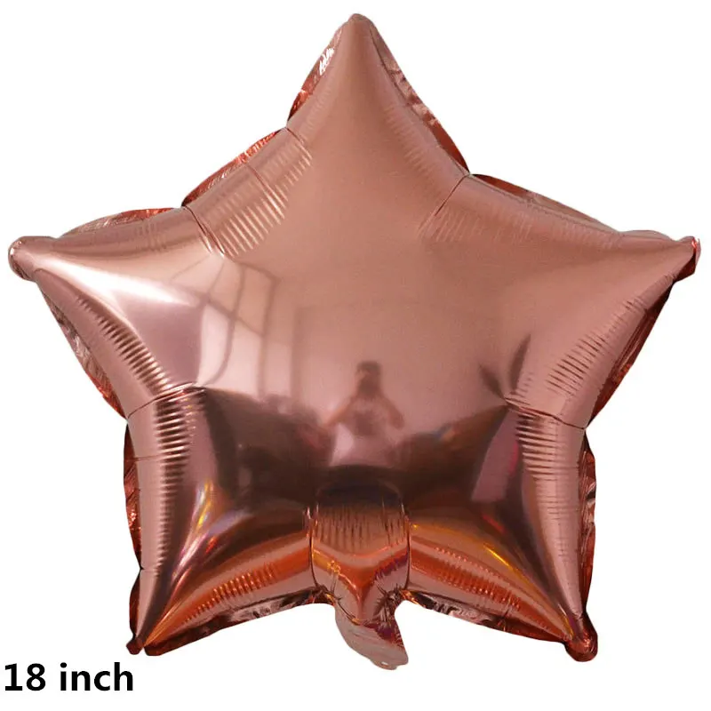 18inch RoseGold Star С Днем Рождения гирлянда из букв воздушный шар хвост Вечерние Декорации фольга бумага воздушный шар "Конфетти" падение день рождения поставки - Цвет: 18inch RoseGold Star
