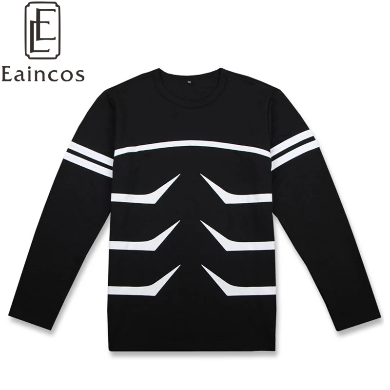 

Anime Tokyo Ghoul Kaneki Ken Tee Cosplay Costume Black Long Sleeve T-shirts Casual Tops
