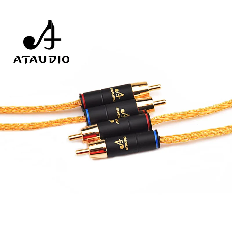 ATAUDIO Hifi RCA кабель высокого качества золотистый 2rca аудио штырь штырь|Кабели VGA| |