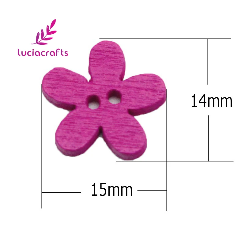 Распродажа! Lucia crafts 12 шт. 14 мм 2 отверстия Смешанные Цветочные Деревянные Кнопки DIY шитье скрапбукинг декоративные аксессуары CH1241
