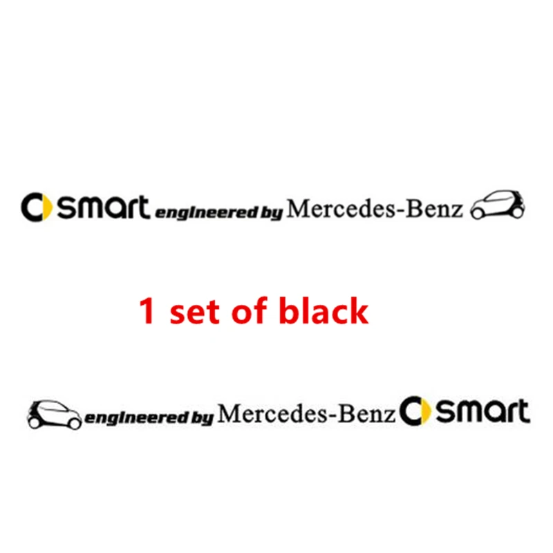 Smart Fortwo 453 451 450 наклейка с логотипом на автомобиль письмо автомобилей вытягивающийся цветок наклейки автомобильные наклейки настенные аксессуары декоративные наклейки - Название цвета: Black Set