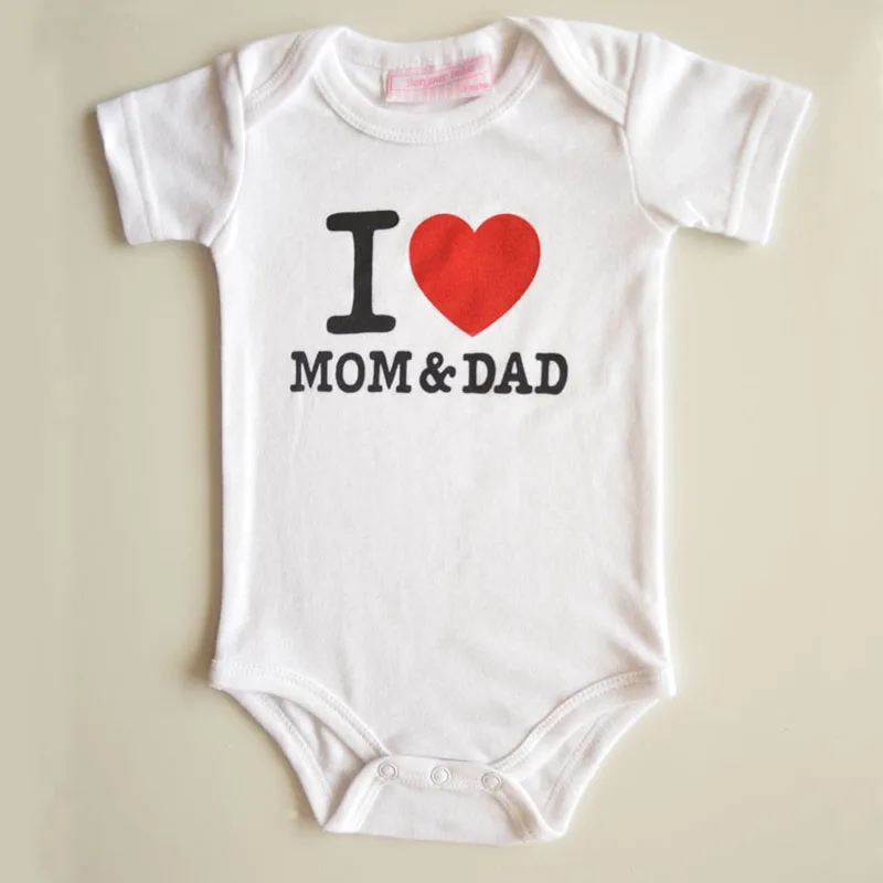 Детский хлопковый комбинезон с принтом I LOVE MOM & DAD|costume for baby|born baby clothesclothes bebe |