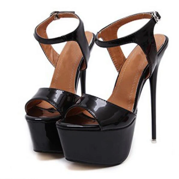Aneikeh/Большие размеры 41, 42, 43, 44, 45, 46; босоножки на высоком каблуке; летние пикантные вечерние туфли с открытым носком; женские туфли-гладиаторы на платформе 16 см