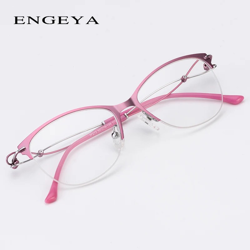 C7 pink Металлические женские очки, модные, маленькие, элегантные, роскошные, оптические, Овальные, женские очки, оправа# IP273 - Цвет оправы: C7 pink