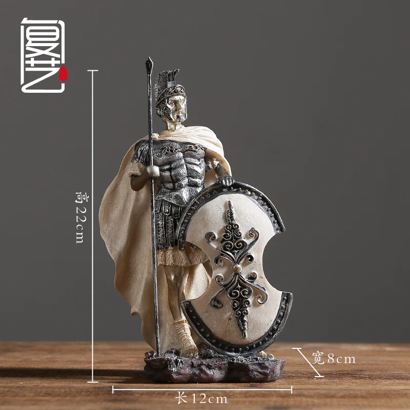 Roman warrior Винтажная римская Скульптура солдата, греческая мифологическая фигура, ретро декоративная статуя, средневековая доспехи, статуя Божья статуя, полимерная кукла, Декор - Цвет: Roman warrior