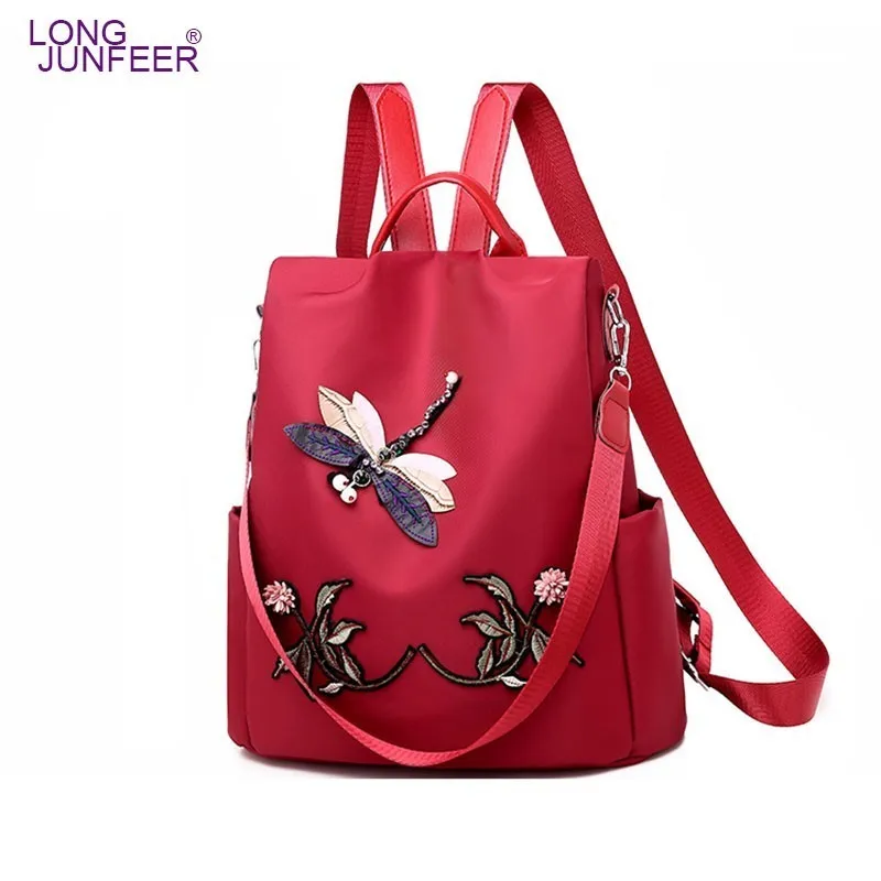 

LONGJUNFEER Bags for women 2019 new retro fashion zipper ladies backpack Oxford high quality school bag for youth bags ZL074