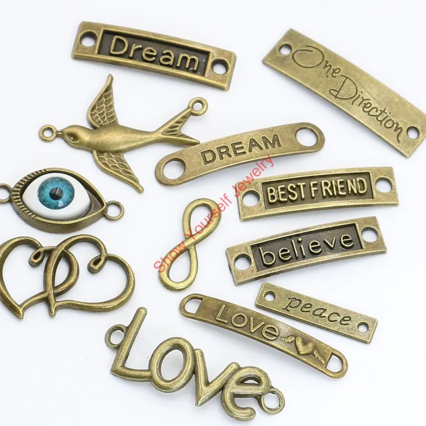12 шт. Позолоченные антикварные бронзовые винтажные разъемы для изготовления