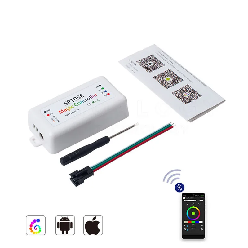 Симфония работы при прослушивании музыки по Bluetooth контроллер SP105E SP106E SP107E SP110E WS2812 WS2801 APA102 полосы пикселей светильник с контроллером DC5-24V