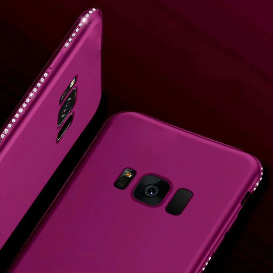 Алмазный Блестящий Бампер ТПУ чехол для Samsung Galaxy S8 S9 Plus S7 Edge Note 9 A6 A8 J4 J6 2018 A3 A5 A7 2016