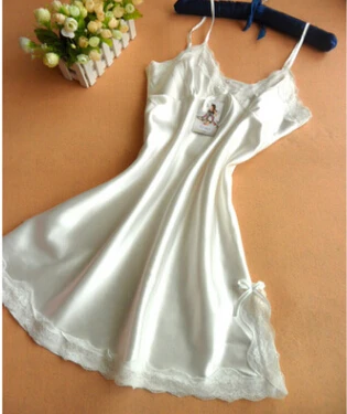 

HOT 2016 summer sexy night dress women silk slips ladies lace slip sleepwear