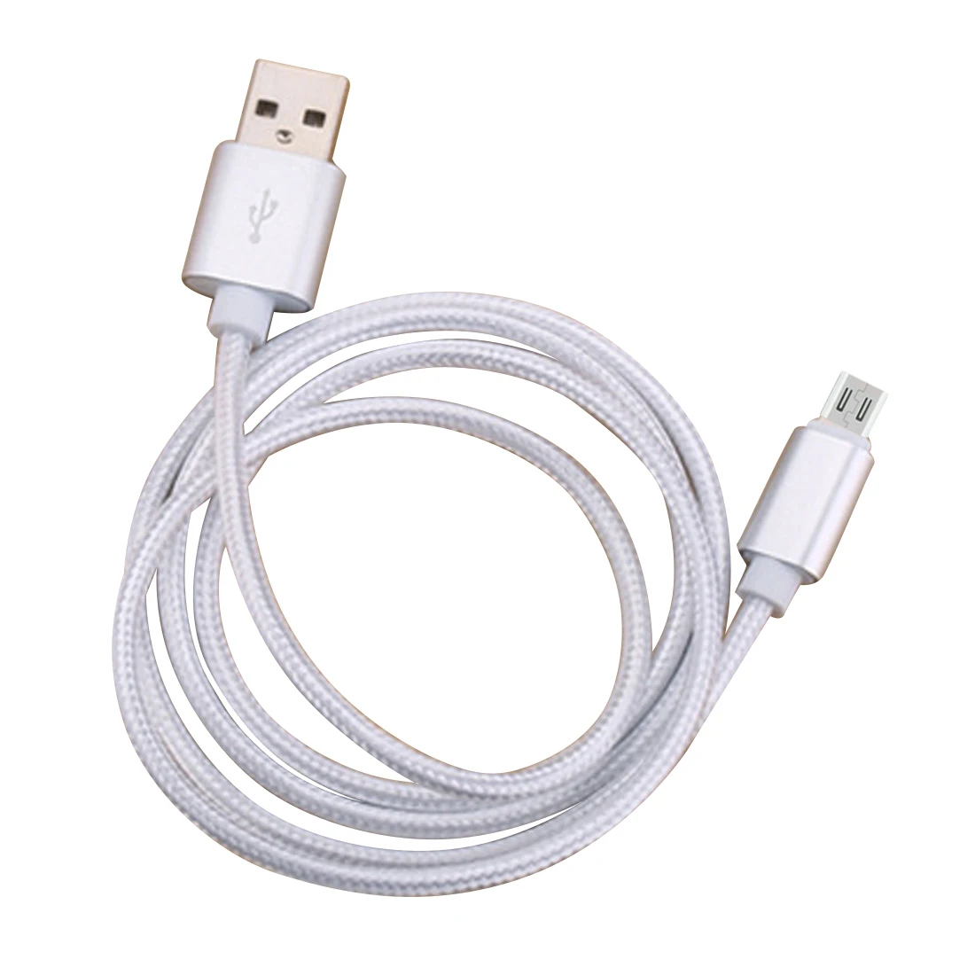 Silver Нейлоновый Кабель Micro-USB в оплетке 1 м/2 м Синхронизация данных USB кабель зарядного устройства для samsung htc LG huawei xiaomi кабели для телефонов Android - Тип штекера: Silver