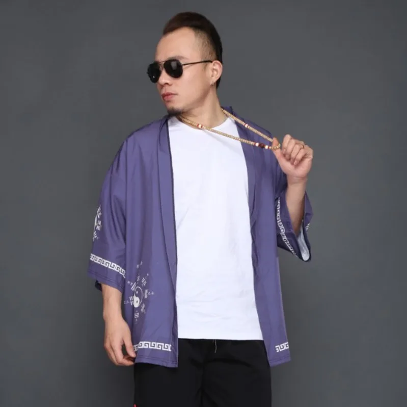 Летнее свободное кимоно плащ накидка в китайском стиле винтажная уличная